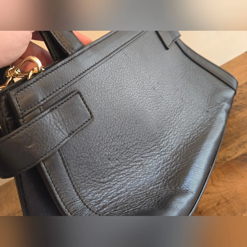 Valentino By Mario Valentino Ines Monogram Leather Satchel, Black